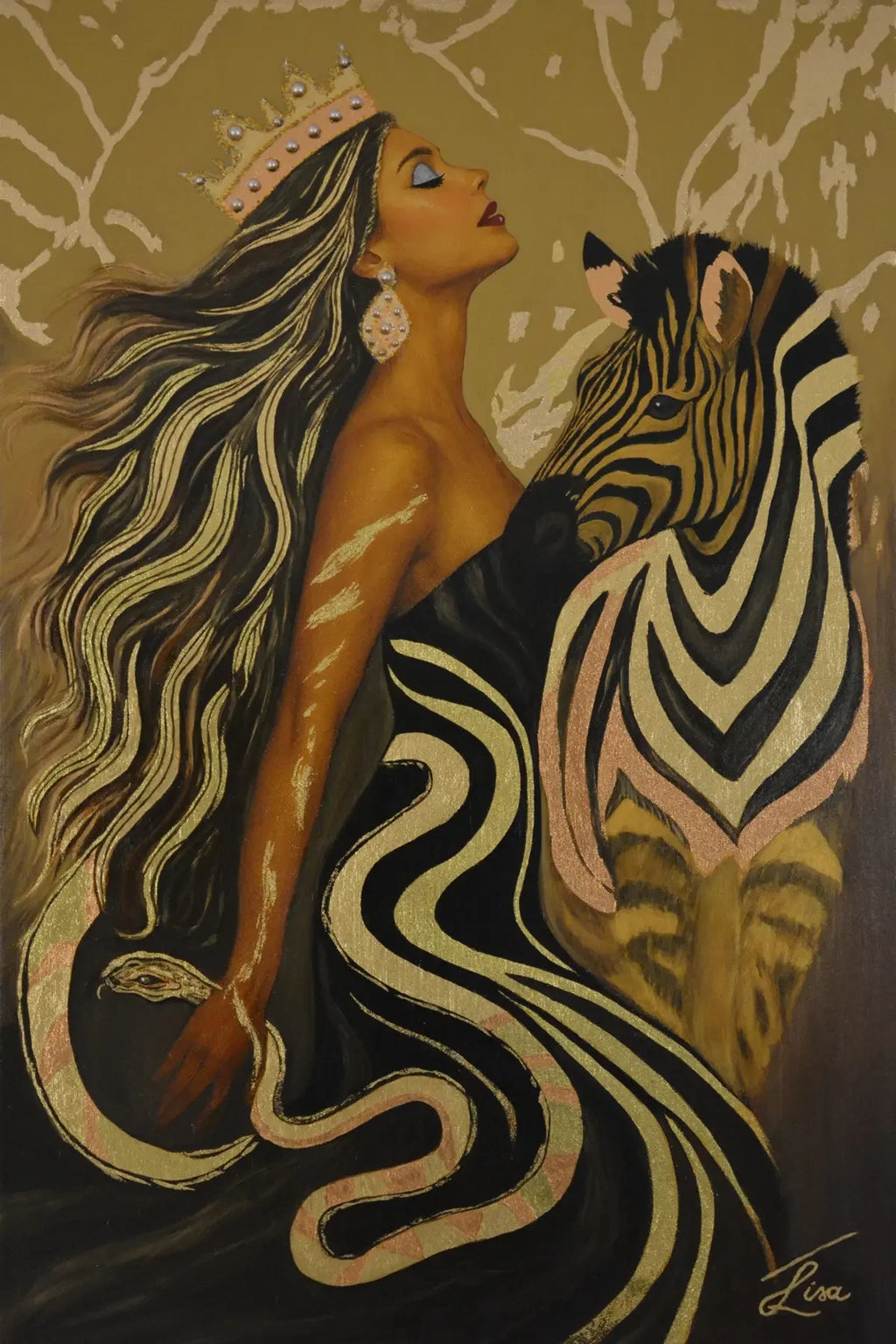 Luxury gold leaf artwork.